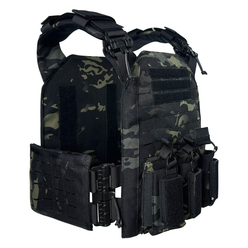 1000D Nylon FS Style Strandhogg laser cutting quick release tactical vest with double layer triple magazine pouch