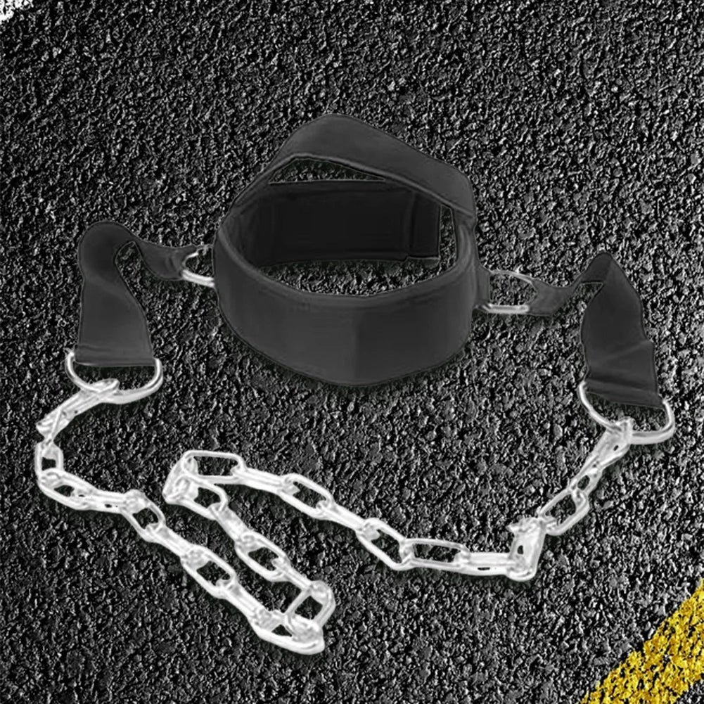 Head Neck Training Head Harness Exercise Strap Neck Harness with Steel Chain Neck Muscle Power Training