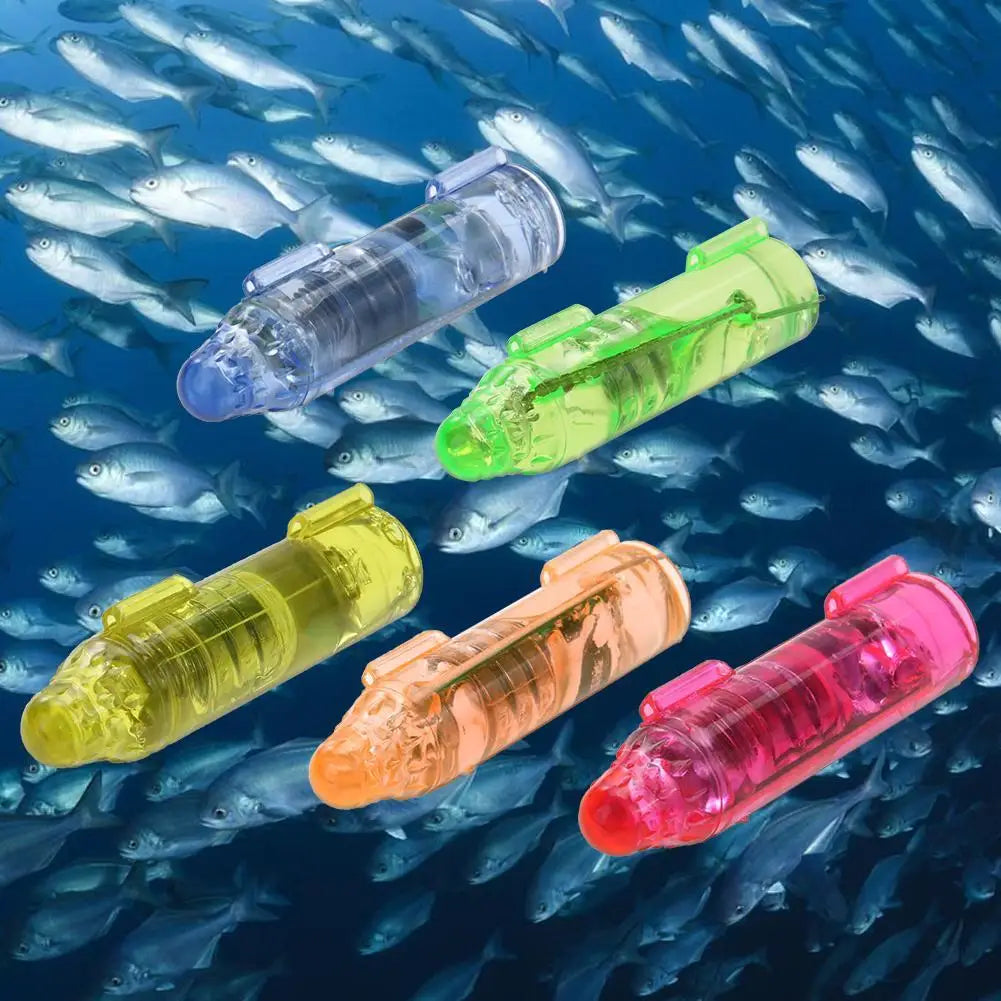 1-10PCS Underwater Mini Fish Attraction Indicator Lure LED Flashing Light Bait Fishing Tools Deep Drop Light Squid Bait Hard Lur