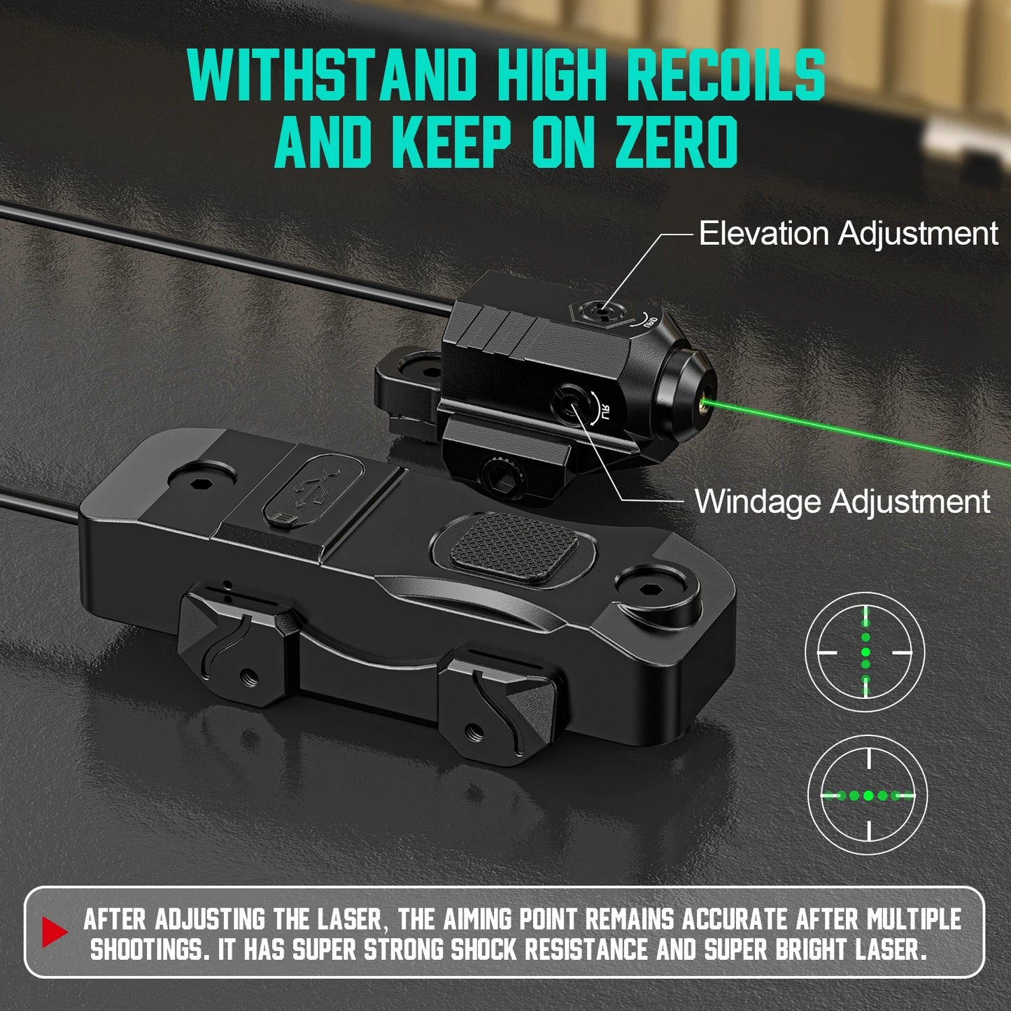 7004 charging mode, equipped with a green laser sight with mouse tail aiming assist function