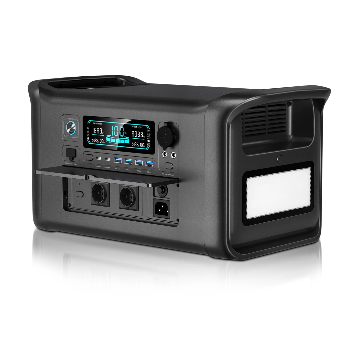 CTOLITY 200W 1800W Portable Power Station LiFePo4 Camping Solar Generator 110V 220V AC Energy Storage Supply Pure Sinve Wave