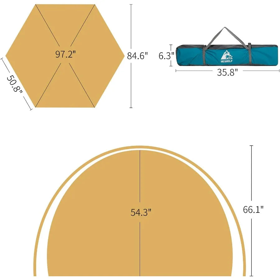 2/3/4 Person Camping Tent - Instant Pop Up Waterproof 2 Doors Tent with Easy Setup 3-Season Hexagonal Dome Design for Family Hi