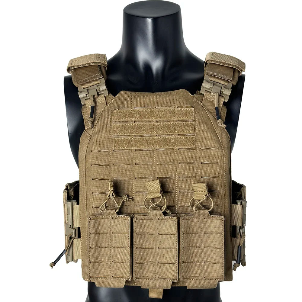 EMERSONGEARS with triple pouch Lightweight tactical vest suit laser cutting modular quick  release Nylon vest MOLLE gear