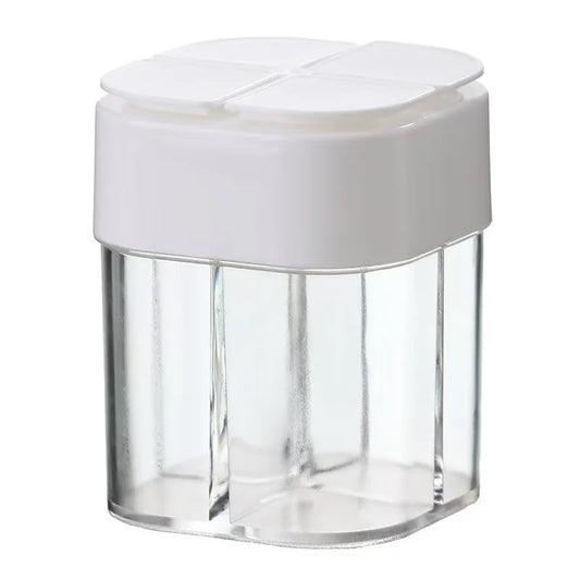 1pc Outdoor Bbq 4-In-1 Transparent Seasoning Box With Lid Pp Harmless Material Travel Camp Seal Storage Box Home Kitchen Storage