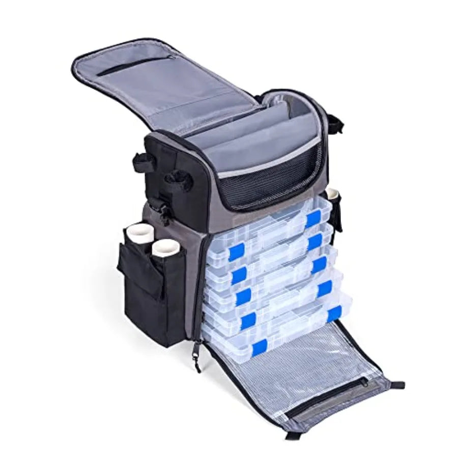 Offshore Rolling Fishing Tackle Box with Wheels Waterproof Fishing Backpack with Rod Holders Storage Bag Roller