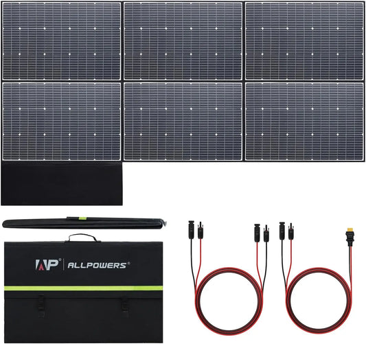 ALLPOWERS SP039 600W Foldable Solar Panel High-Efficiency Solar Module Solar Charger with Solar Output for Off-Grid Boat Camping