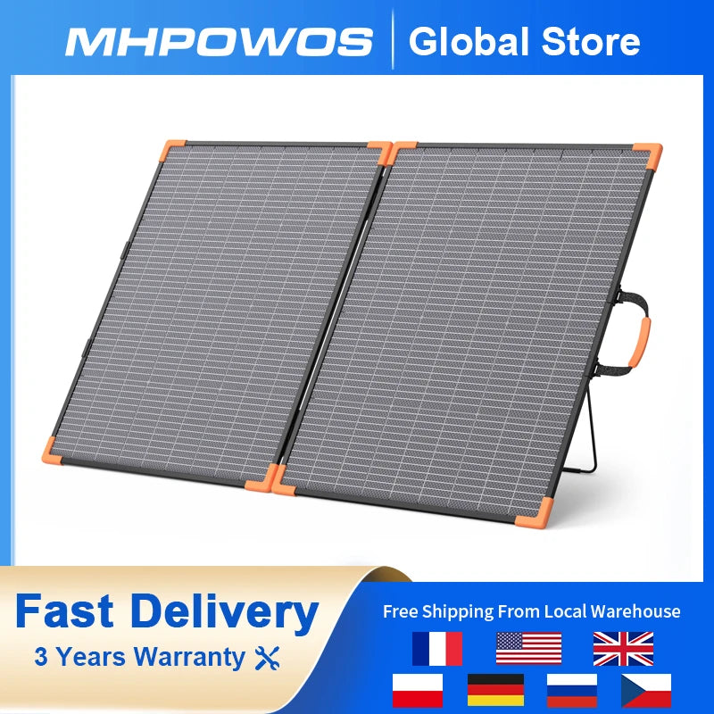 MHPOWOS 200W Foldable Solar Panels Cell Portable Solar Charging Panel Complete Kit Outdoor Tourism Camping Power Station