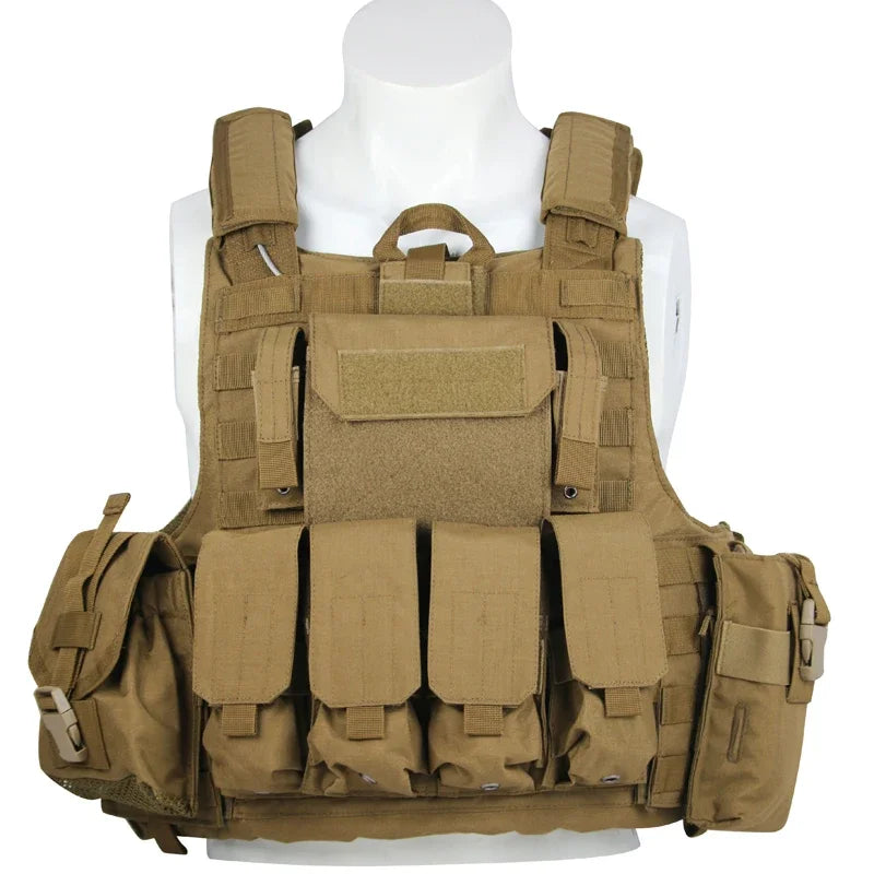 LQARMY Men Tactical Vest 1000D Quick Release Plate Carrier Chest Rig Combat Armor Vests Outdoor Hunting CS Training Airsoft Vest