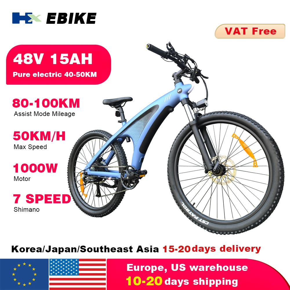 HX Q5 Ebikes 2000W Adults Electric Bike Bicycle 2000W 48V 20AH 27.5 Inch Off-Road Tire Electric E Bikes Mountain Ebike