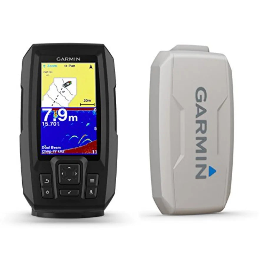 Garmin Striker Plus 4 with Dual-Beam Transducer and Protective Cover 4.3 LED Display 1.1 lbs Fishfinder Plus 4 Model Ideal for