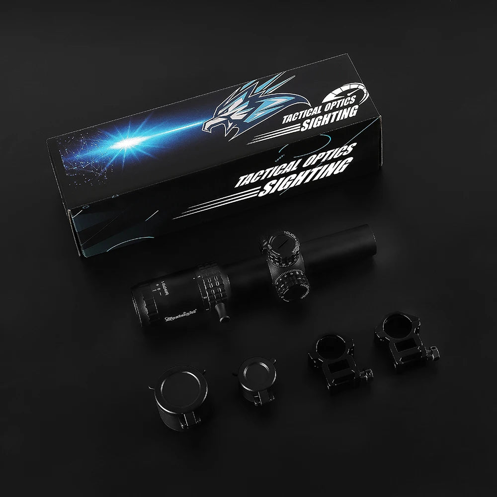 1-5X24 Tactical Optical Rifle Scope Red and Green Illuminated Reticle Hunting Scopes Compact Scope Ar15 Sight