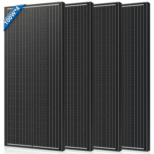 WERCHTAY 12V 400W/200W/100W 18BB Rigid Solar Panel Monocrystalline Silicon N-Type Solar Cells Waterproof  Camping/Home/RV