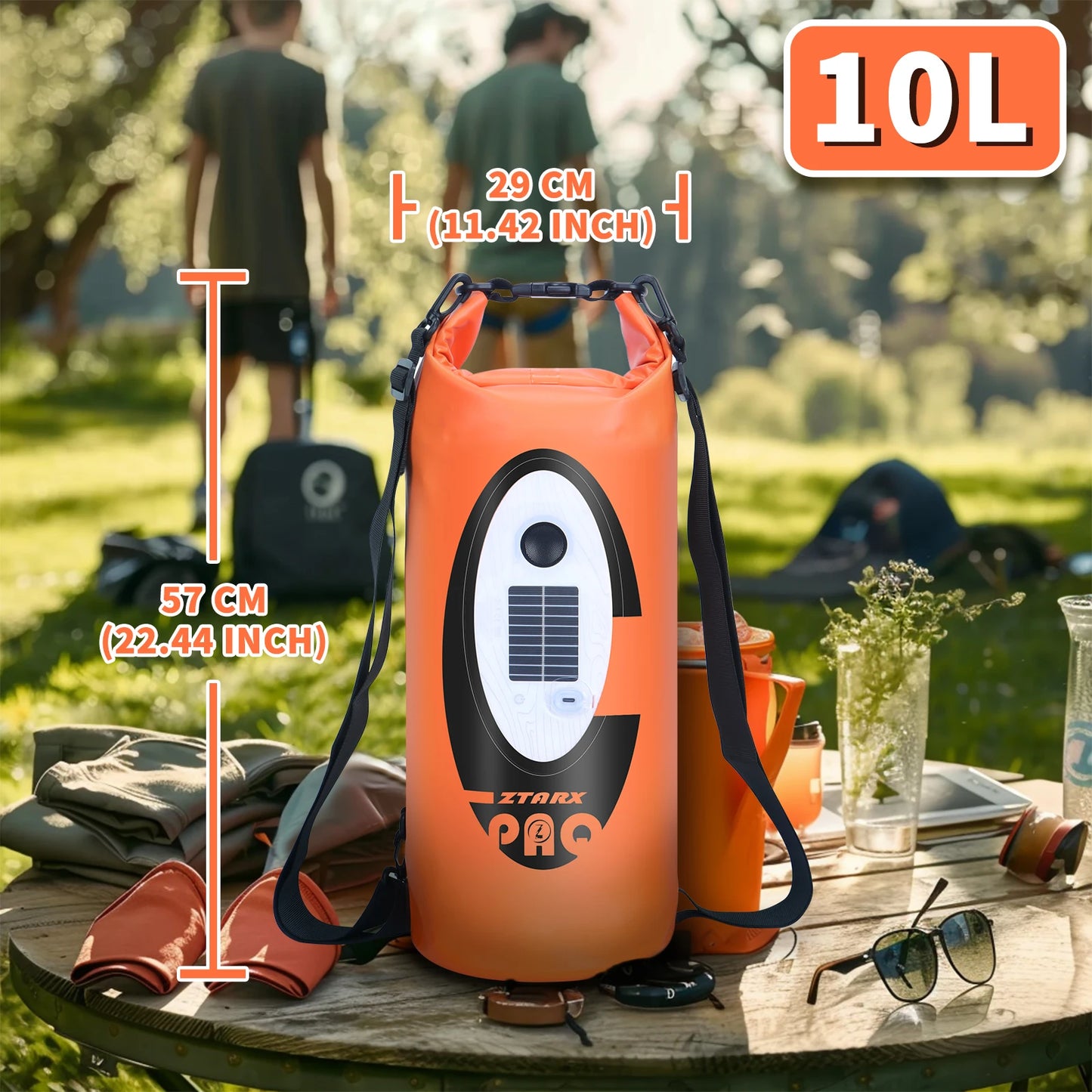 SELORSS Solar/Battery Powered Waterproof Hiking Camping Backpack Outdoor Climbing Sport Bag with Bluetooth Speaker ,Big Capacity