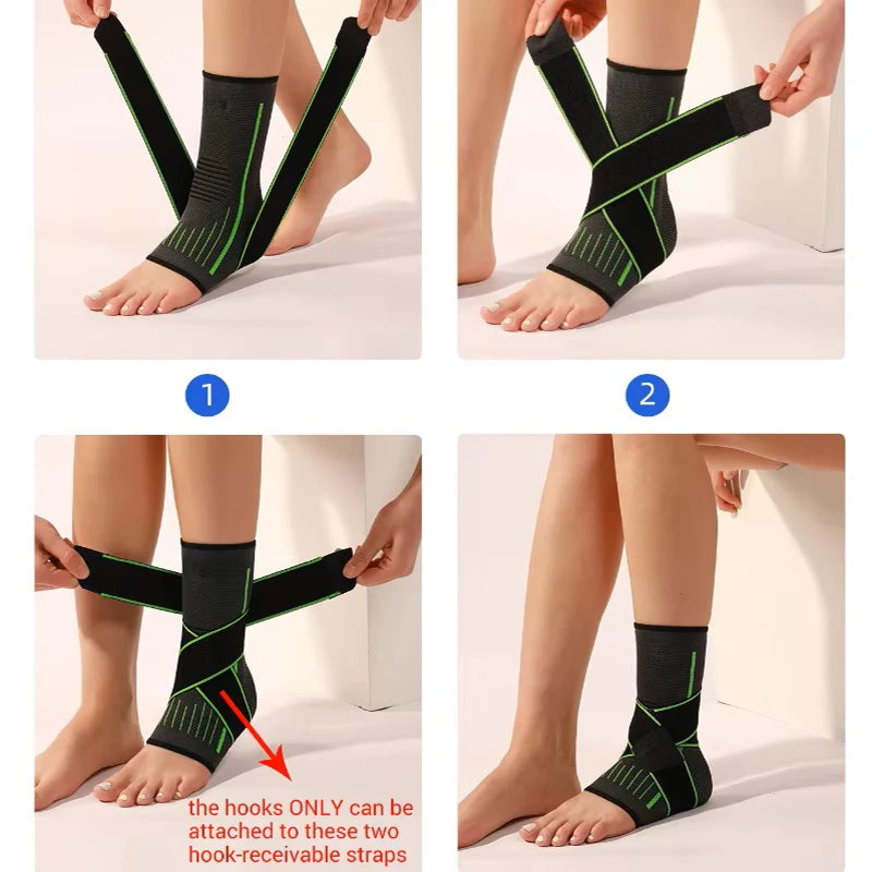 1PC Pressurized Bandage Ankle Protector Sport Anklet Support Foot Strap Nylon Knitted Elastic Ankle Brace Gym Basketball Running