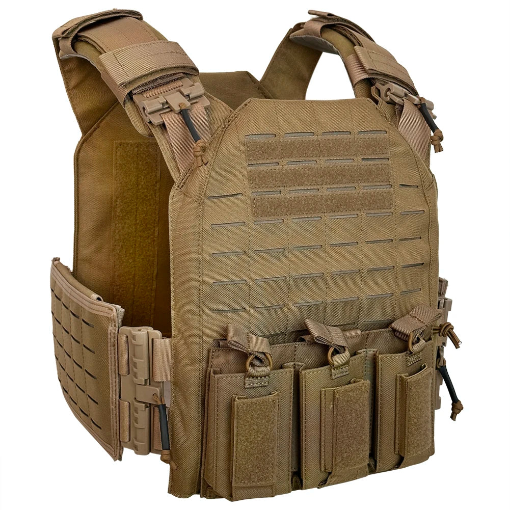 1000D Nylon FS Style Strandhogg laser cutting quick release tactical vest with double layer triple magazine pouch