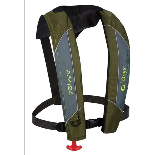 Onyx A/M-24 Automatic/Manual Inflatable Life Jacket, Low Profile, Compact Design, Manual Convertible Inflation Option