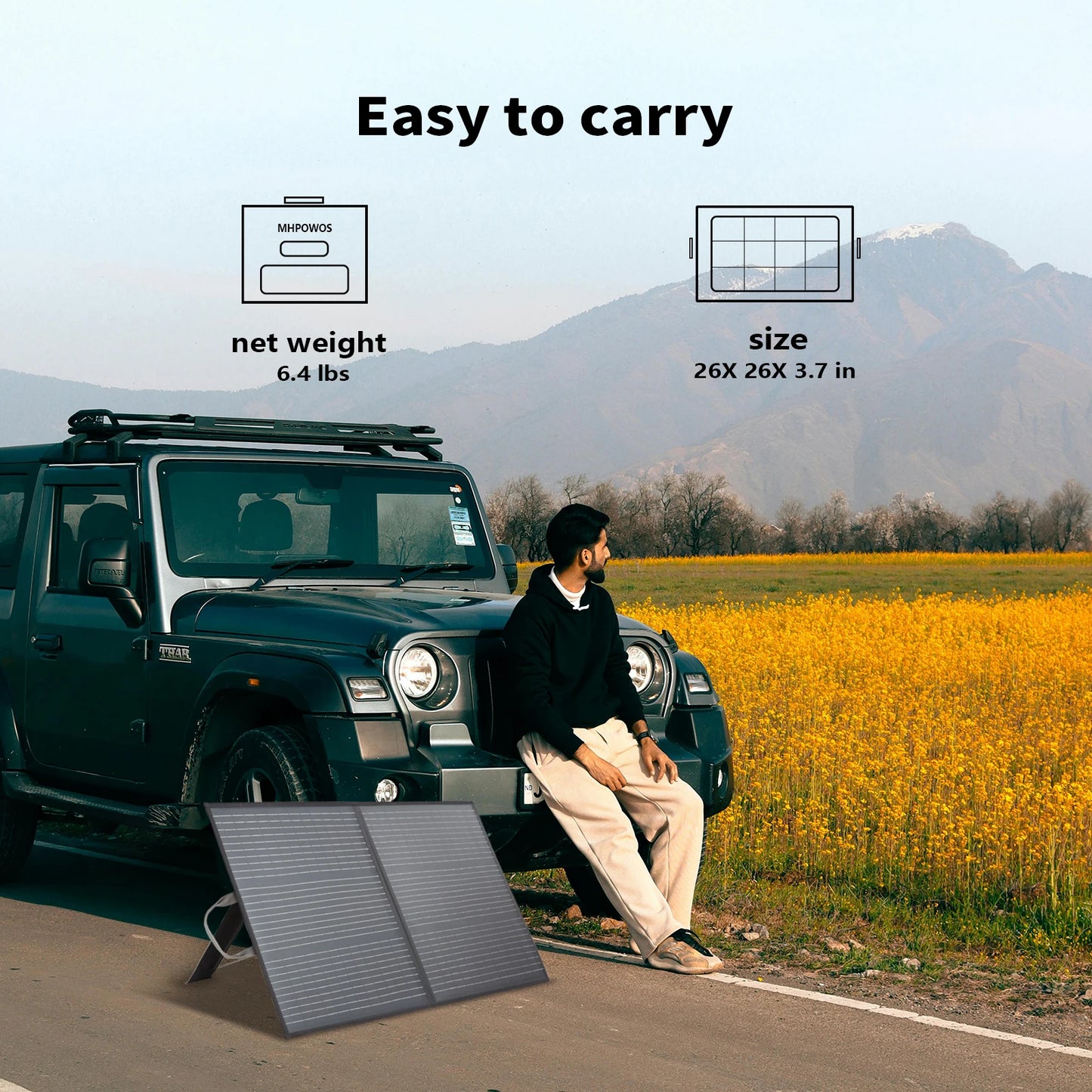 MHPOWOS Power Backup 110W/220W Portable Solar Panel 20V Foldable Solar Charger for Camping Fishing Outdoor RV Powerstation