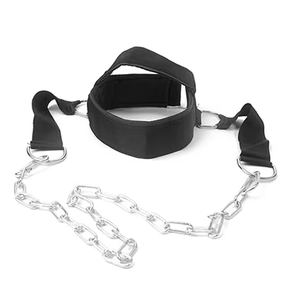 Head Neck Training Head Harness Exercise Strap Neck Harness with Steel Chain Neck Muscle Power Training