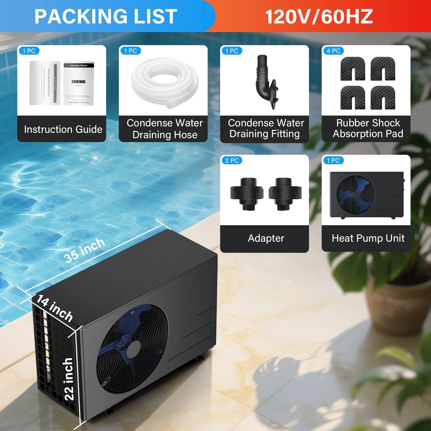 30000 BTU Above Ground Swimming Pools Heater Electric Pool Heater With Wi-Fi Heat Pump Swimming Pool Smart App