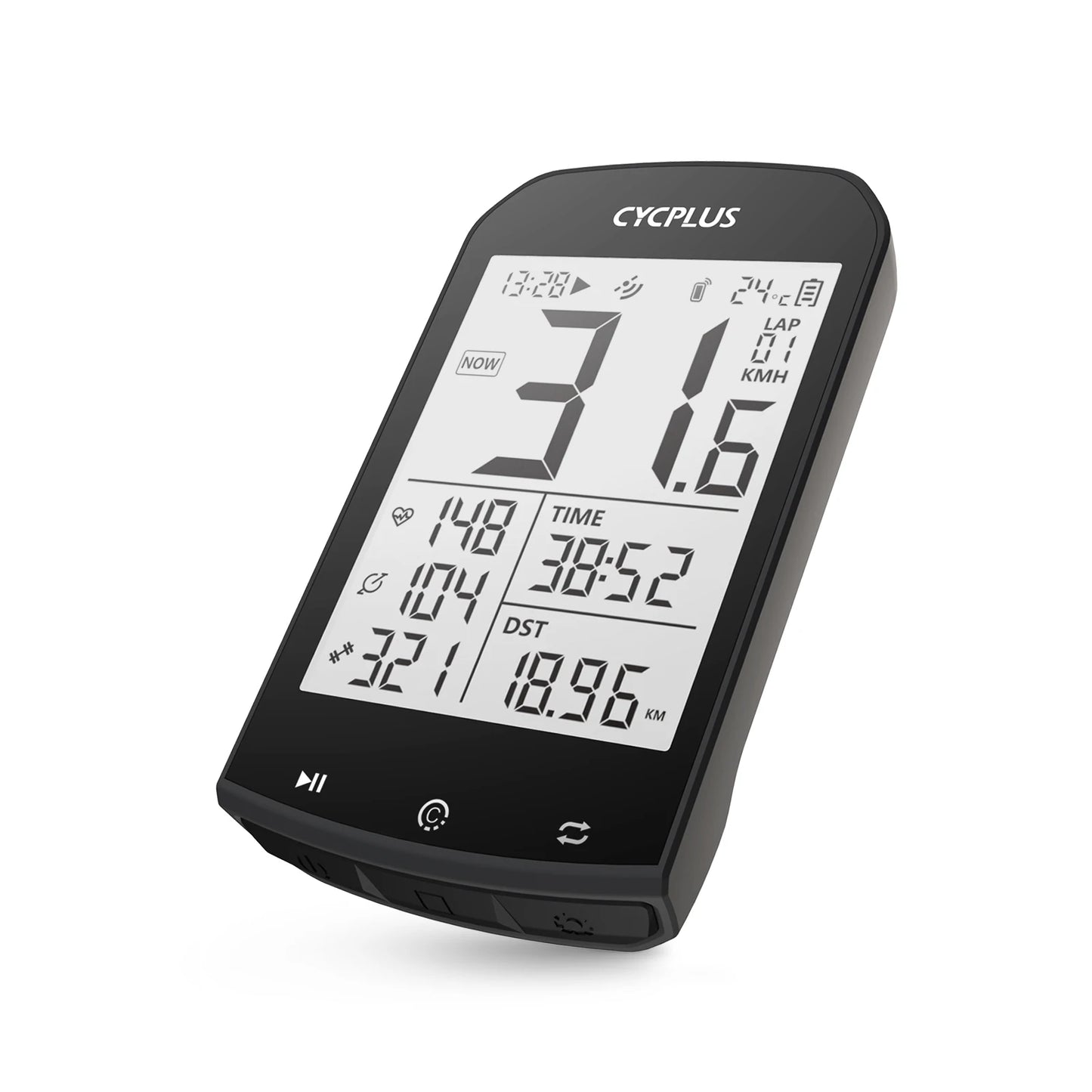 CYCPLUS M1 GPS Wireless Bike Computer With BLE 5.0/ANT+ with 2.9" LCD Screen Auto Backlight IPX6 Waterproof
