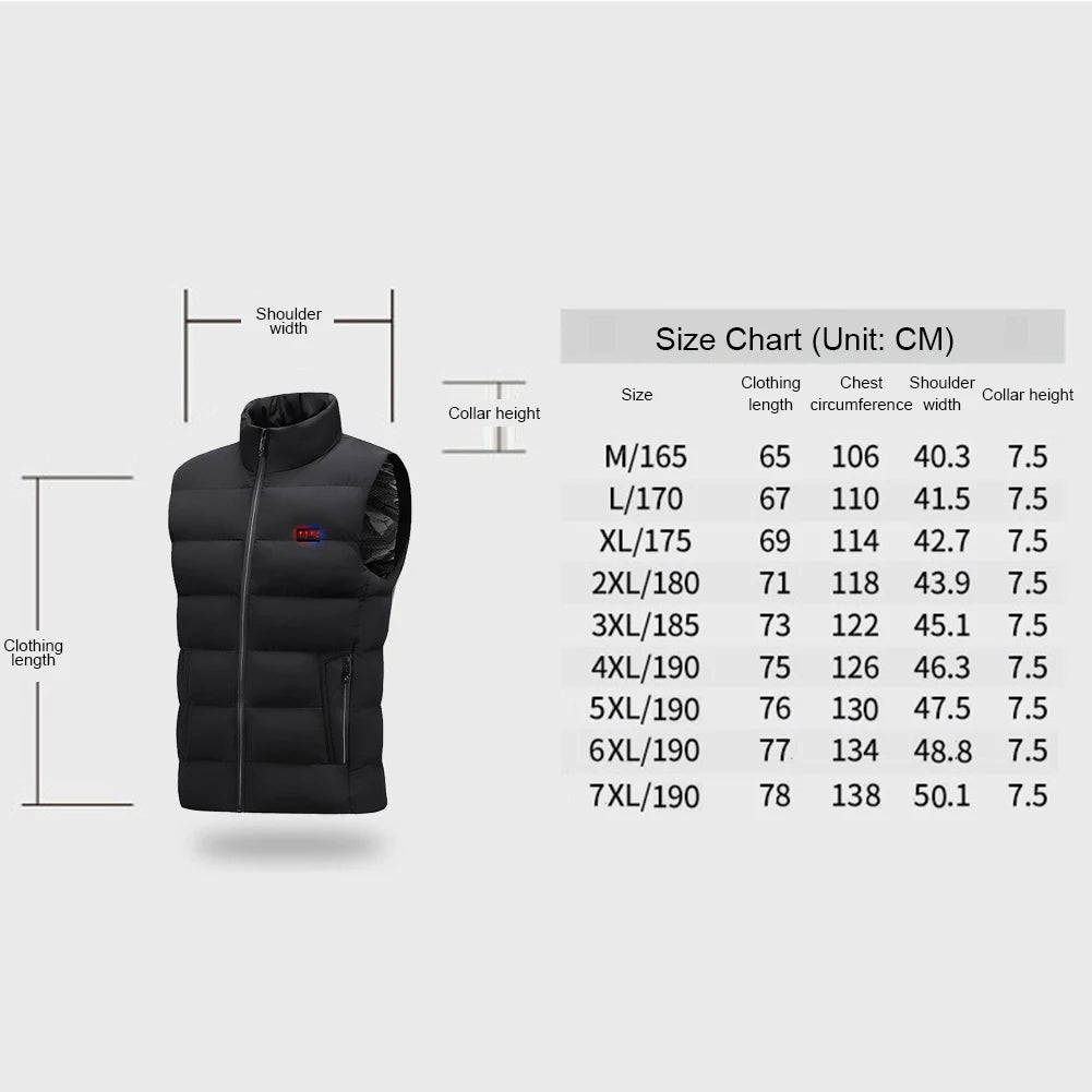 Unisex Thermal Vest Lightweight Electric Thermal Body Warmer 23 Heating Zone USB Charging for Outdoor Camping Hiking