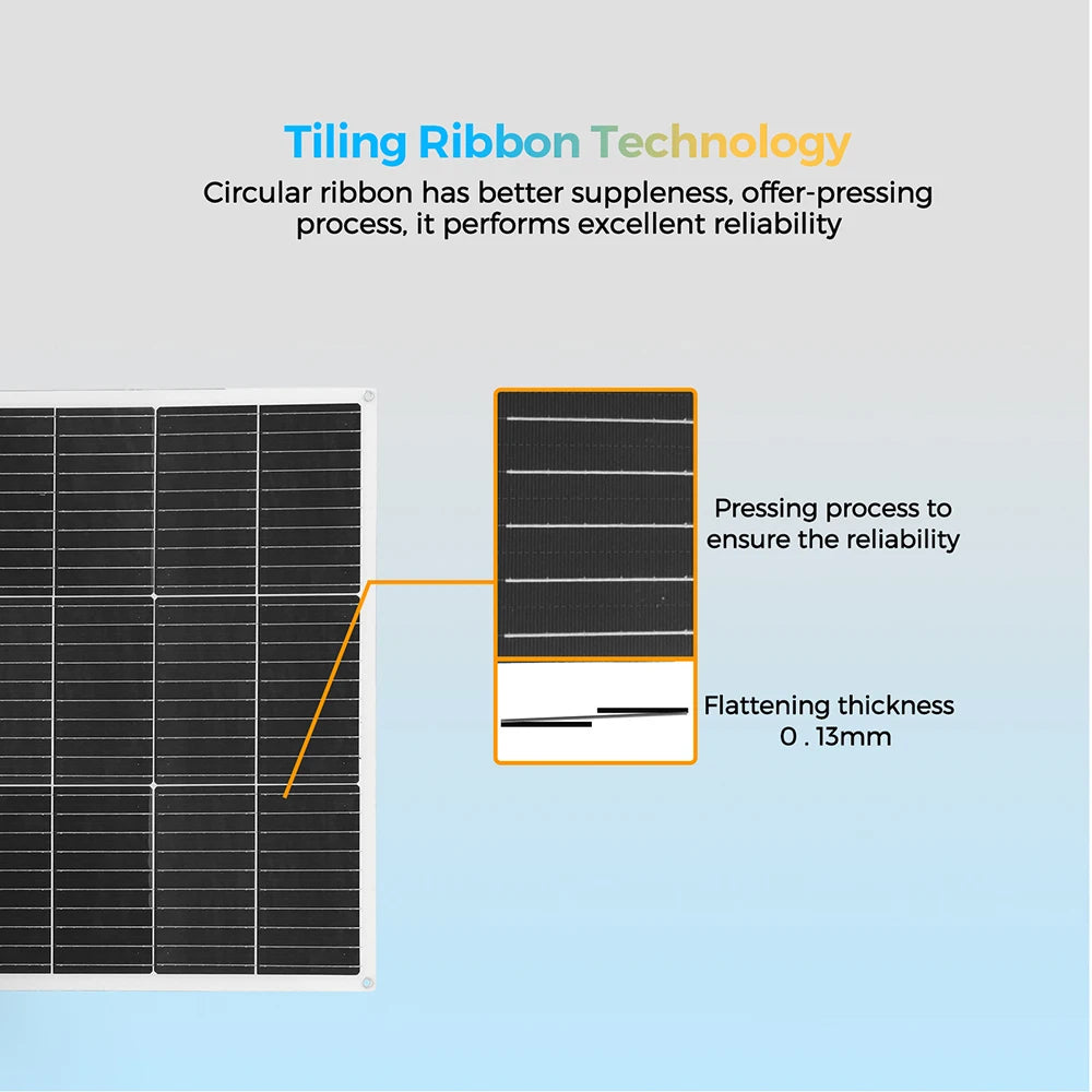 1pcs-10pcs 100W solar panel rechargeable battery 12V 100W- 1000W Flexible Solar panels charger motorhome houses balcony camping