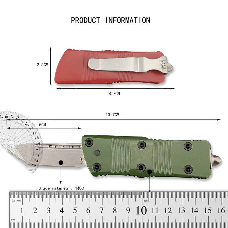 Micro Mini Knife Zinc Alloy Handle 440C Blade Outdoor Fishing Sharp Cut Manual Open Defense Easy To Carry Multi-purpose Tools