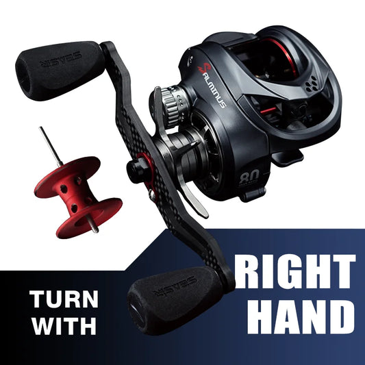 Seasir Salminus Baitcasting Fishing Reel Max Drag 12Kg 8.0:1 High Gear Ratio Metal Aluminum Frame coil