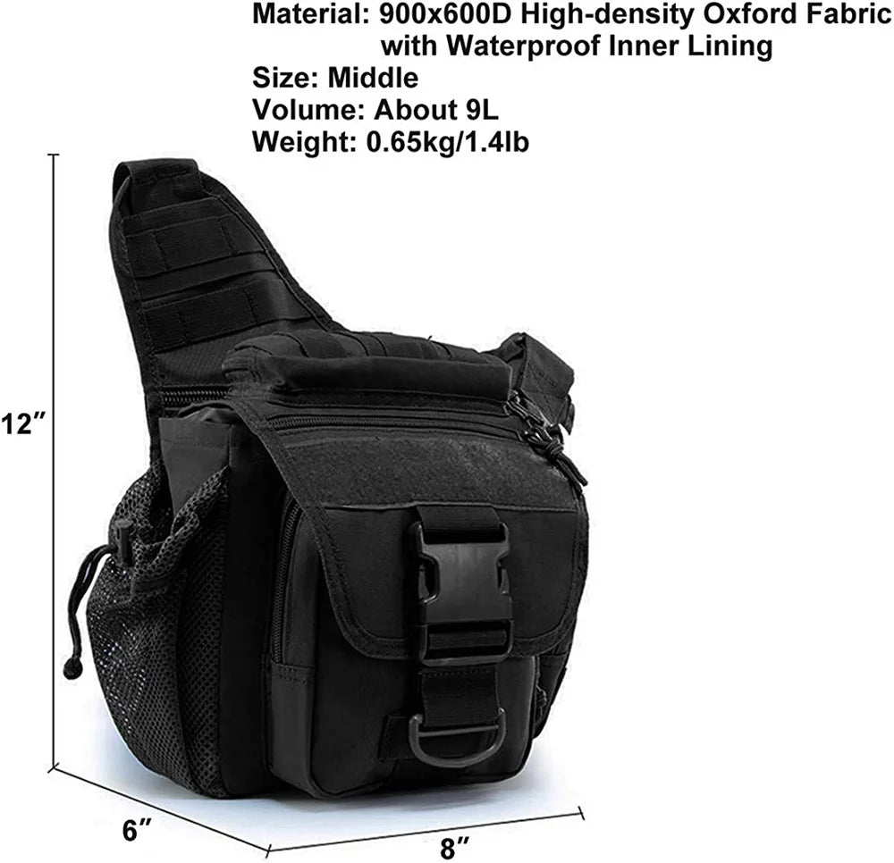 Outdoor Men Tactical Shoulder Bag Sling Chest Pack Military Molle Backpack Pouch Messenger Fishing EDC Sling Bag Utility Bag