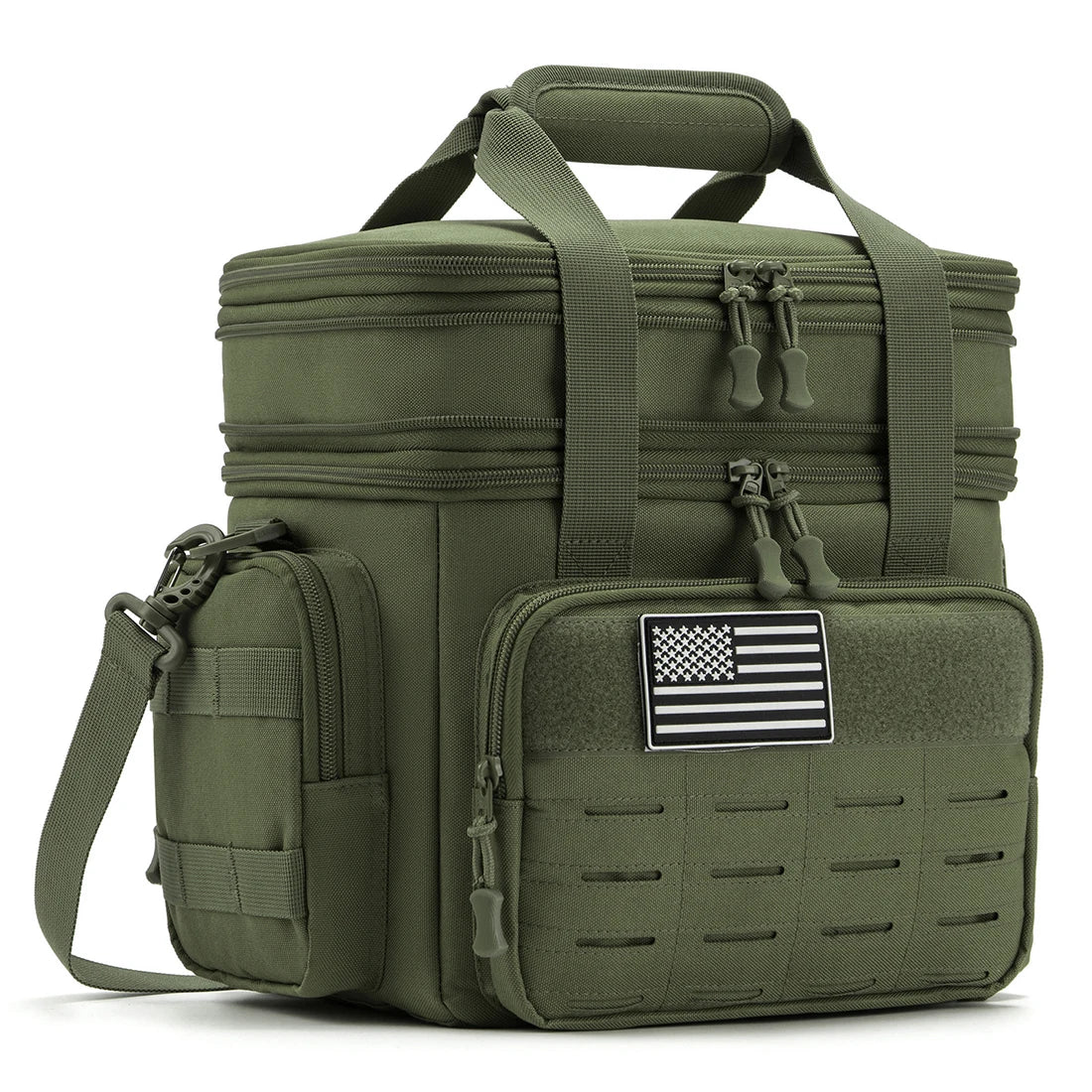 Tactical Lunch Box Expandable Heavy Duty Tactical Leak Proof Insulated Cooler Bag For Outdoor Activities Camping MOLLE Webbing