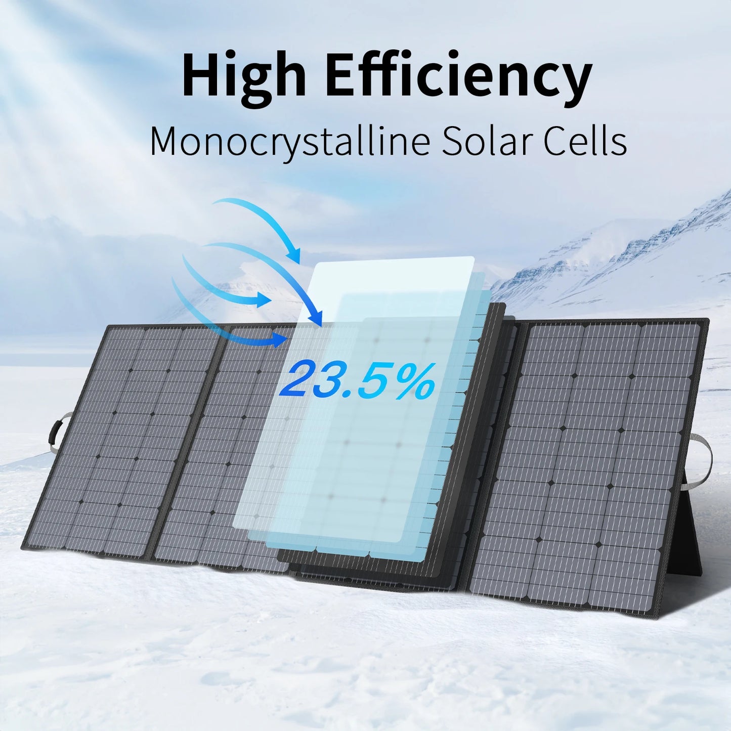 MHPOWOS 400W Portable Solar Panel 31 V Foldable Solar Panels Charger with 7 in 1 Solar Cable for Camping , Outdoor, Powerstation