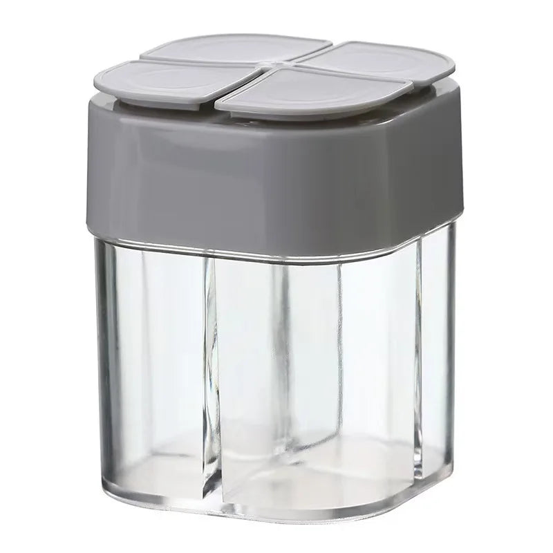 1pc Outdoor Bbq 4-In-1 Transparent Seasoning Box With Lid Pp Harmless Material Travel Camp Seal Storage Box Home Kitchen Storage