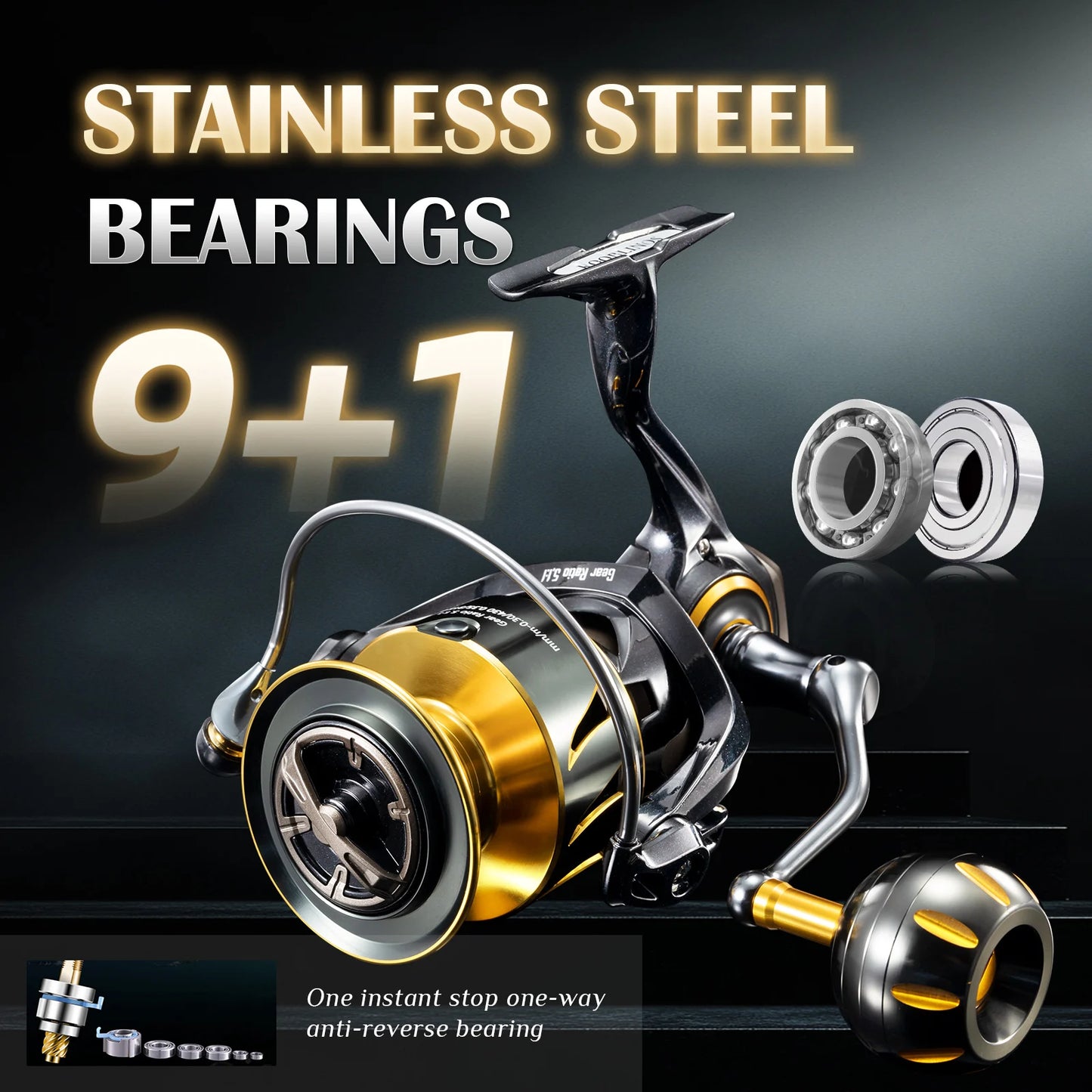 ROOBLINOS SW Spinning Reel Ultralight  Saltwater Surf Reel  5.0:1 9+1 BB Max Drag 12kg Fishing Reels Wheel