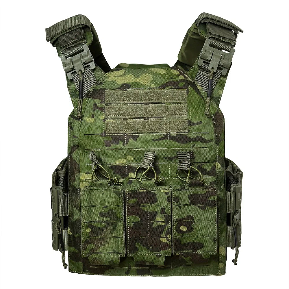 EMERSONGEARS with triple pouch Lightweight tactical vest suit laser cutting modular quick  release Nylon vest MOLLE gear