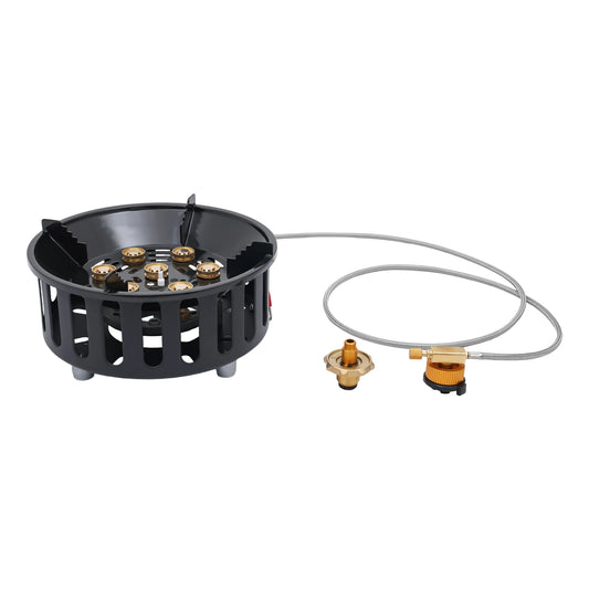 Portable Camping Stove 72000BTU Windproof Outdoor Gas Burner with 3 Adapters for Various Canisters