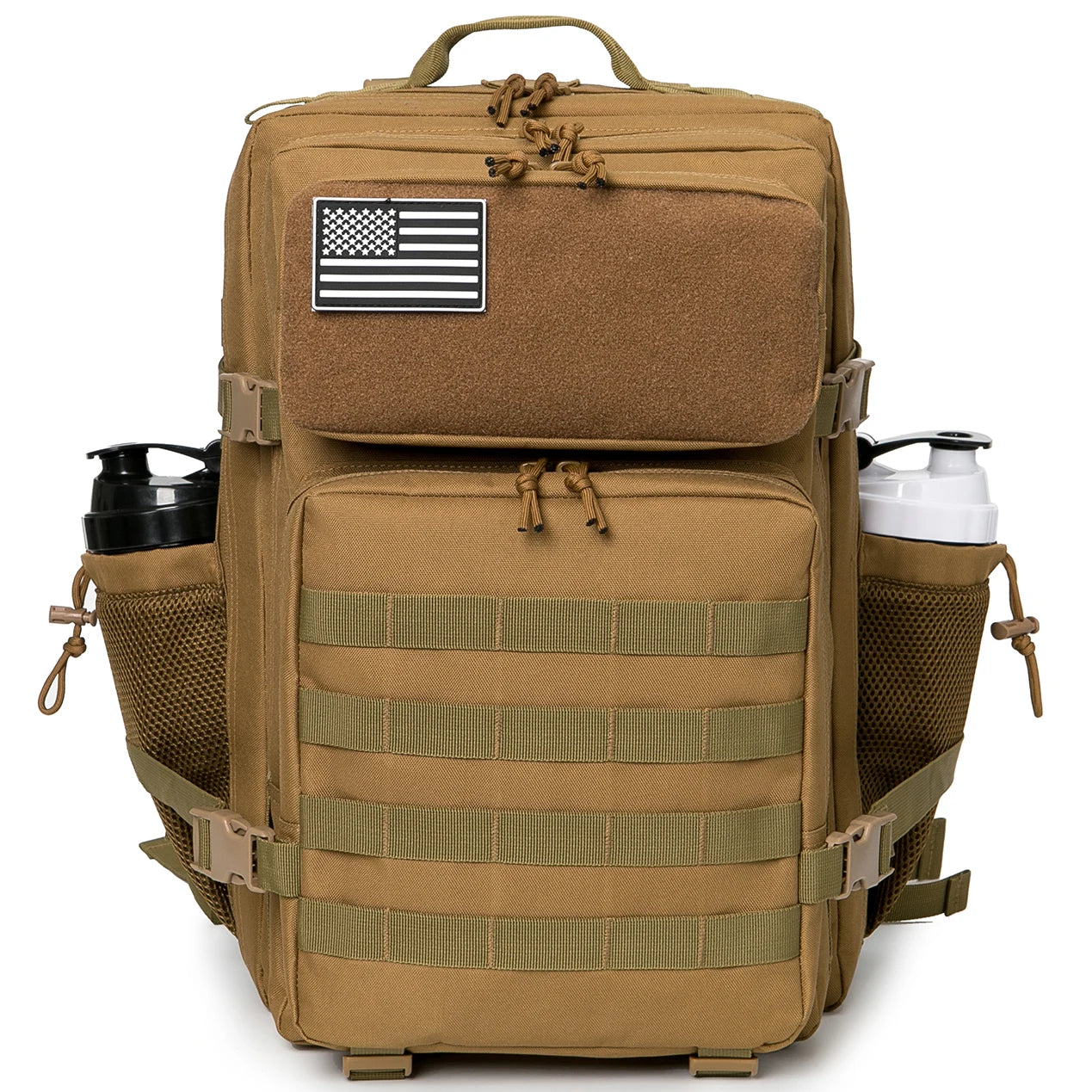 45L Tactical Backpack Hunting Rucksack with Dual Cup Holders  Outdoor camping equipment back pack Hiking Survival Rucksack