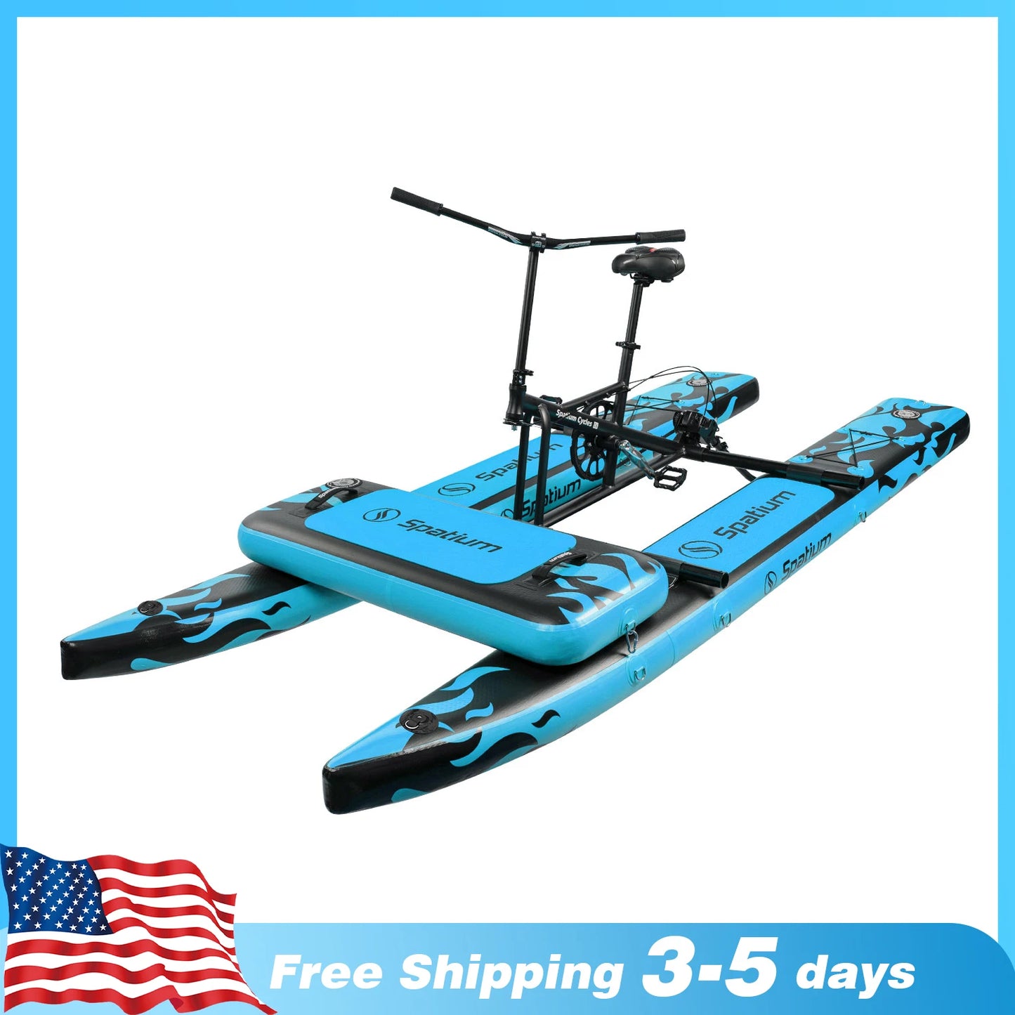 Spatium Sup Water Bike 2.0 Inflatable Pedal Boat Inflatable Pedal Kayak Water Bikes for Lake Fishing Pedal Boat More Stable