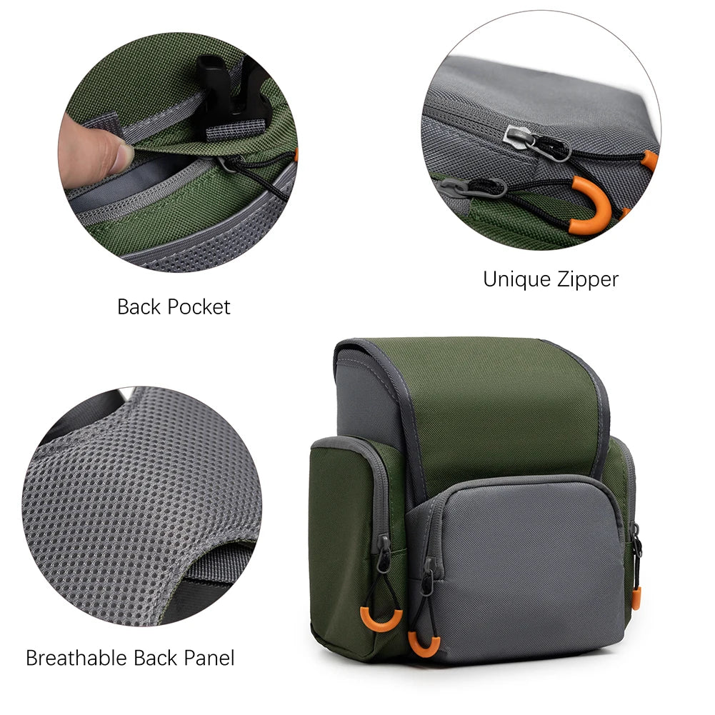 Universal Binocular Harness Chest Pack with Rain Cover Rangefinder Pouch Sturdy Adjustable Large Capacity Bino Case for Hunting