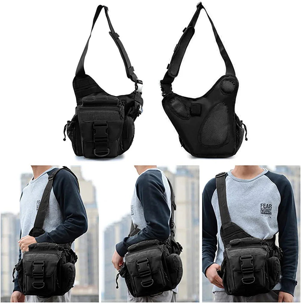 Outdoor Men Tactical Shoulder Bag Sling Chest Pack Military Molle Backpack Pouch Messenger Fishing EDC Sling Bag Utility Bag
