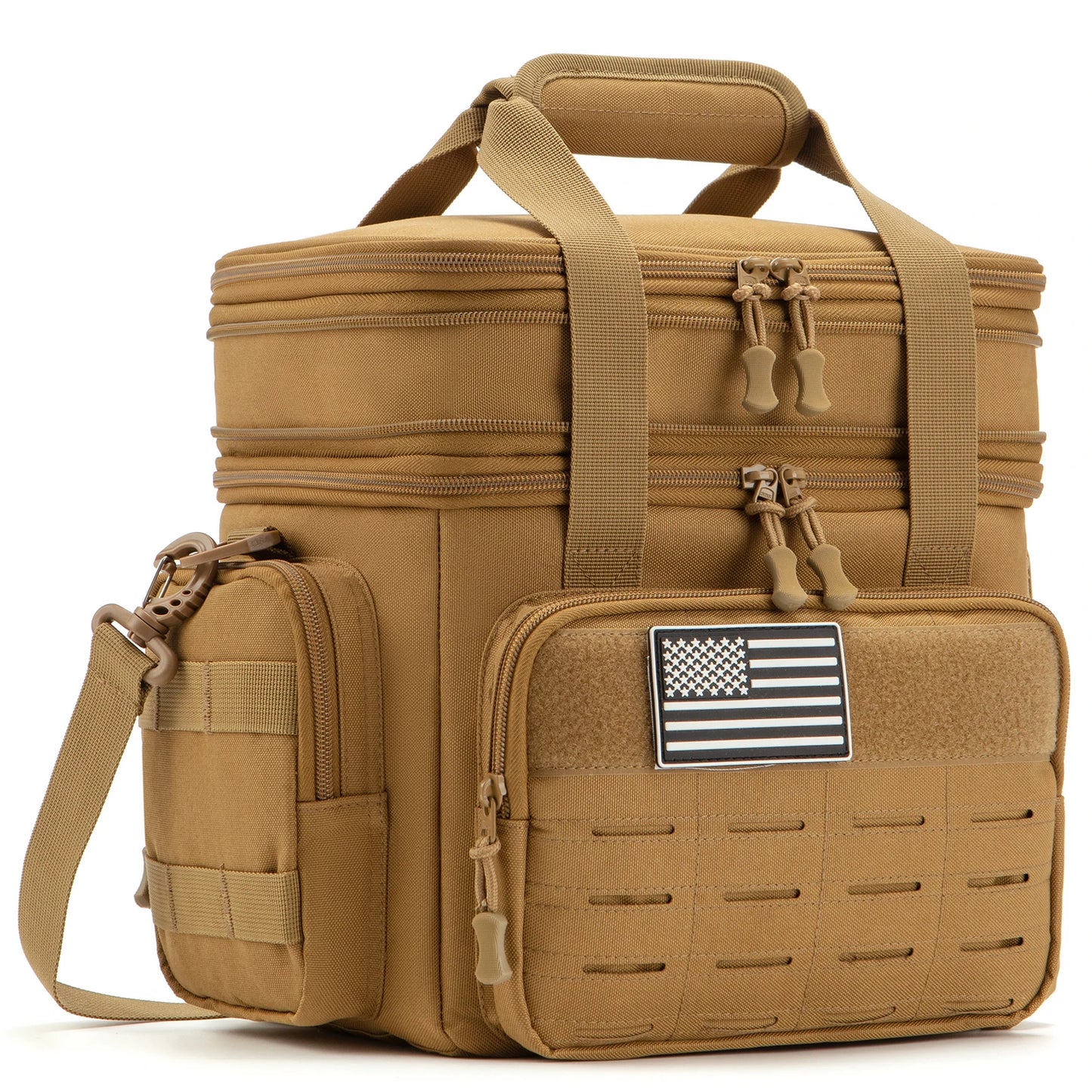 Tactical Lunch Box Expandable 18L Insulated Cooler Bag Leak Proof Lunch Bag for Work Camping Outdoor Picnic MOLLE Weave Strap