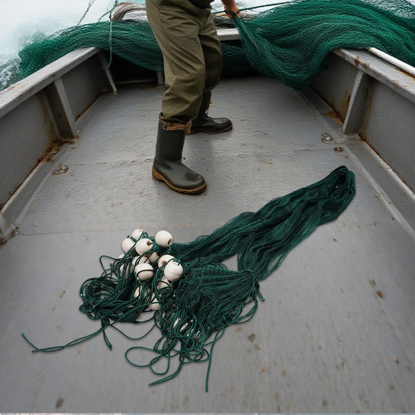 3*20m/10*65ft Fishing Net with Weight & Float Fishing Drag Net 0.59in Fishing Mesh Bag Hand Throw Net for Seining Minnows Shiner