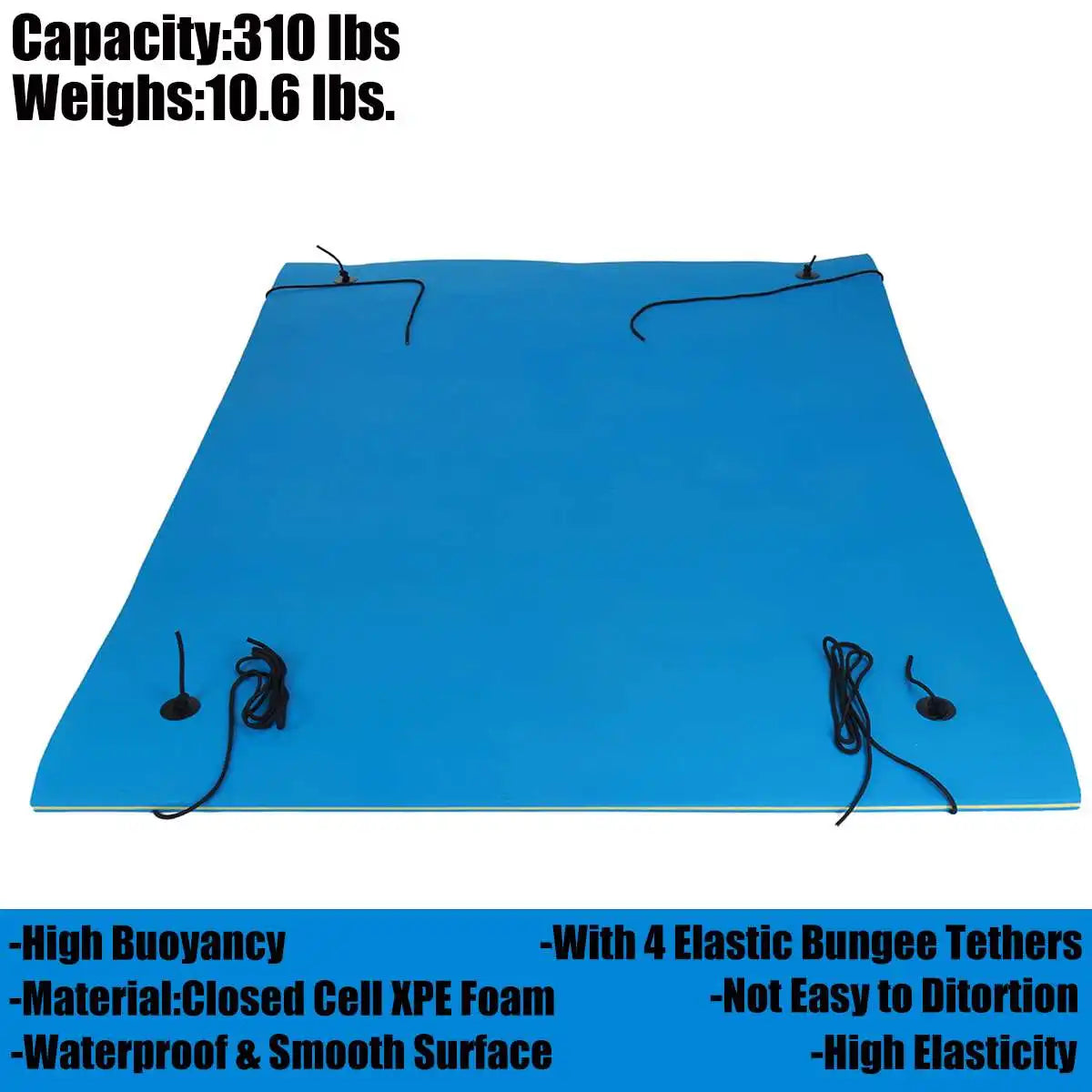 Floating Water Pad Mat 3-Layer Swimming Floating Foam Pad 9' x 6'/12.8' x 5' Water Pad with Storage Straps Water Activities Mat