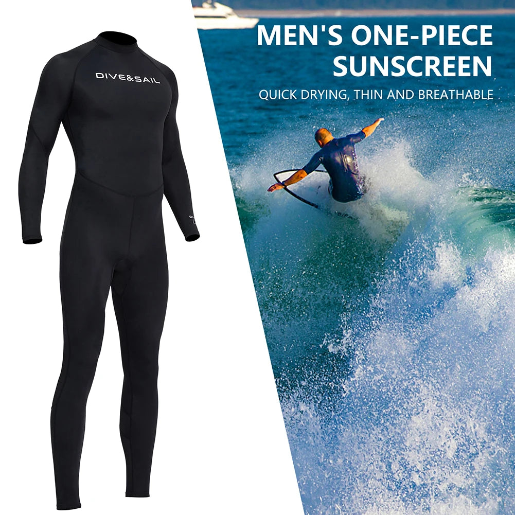 Men Diving Skin Clothes with Zipper Sunscreen Snorkeling Surfing Swimsuit Elastic Anti-scratch Breathable Water Sports Equipment