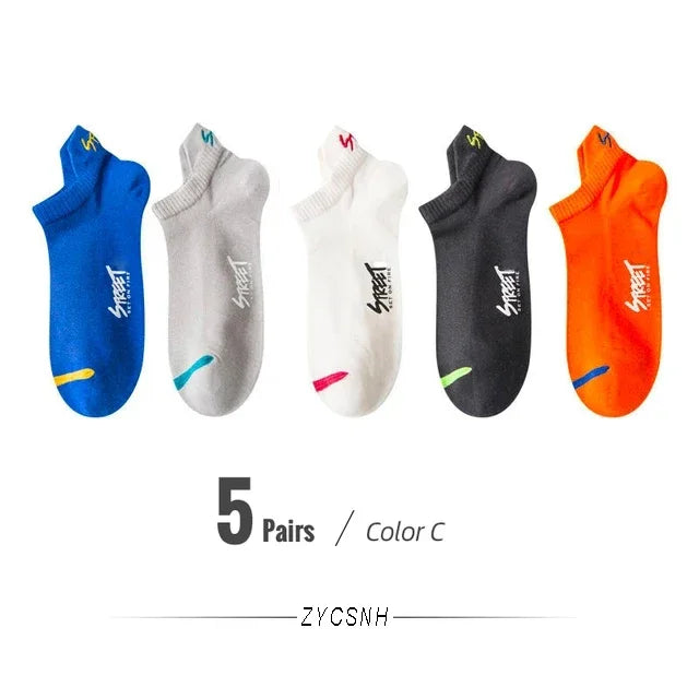 5/10Pairs Summer Socks Bright Color Mesh Ankle Socks Men Women Breathable Street Fashion Sports Mesh Thin Short Running Socks