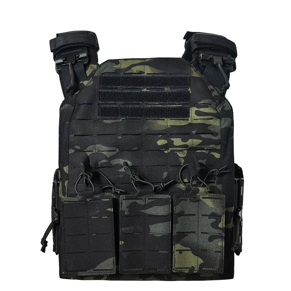 EMERSONGEARS with triple pouch Lightweight tactical vest suit laser cutting modular quick  release Nylon vest MOLLE gear