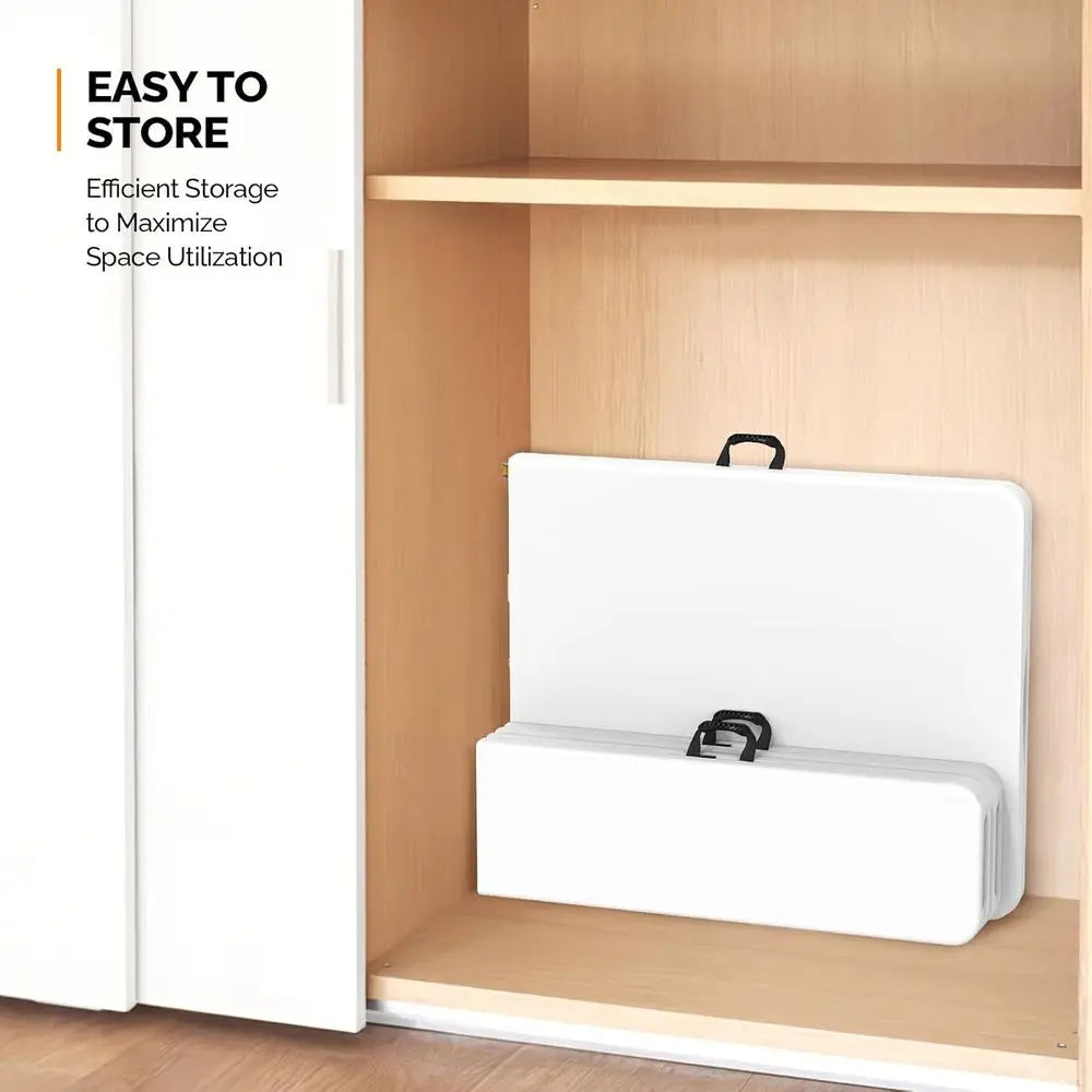 Picnic Table Set with 2 Benches, 6 Feet Camping Table Chair Set,3-Piece Folding Furniture for Indoor or Outdoor Use, Smooth Tabl