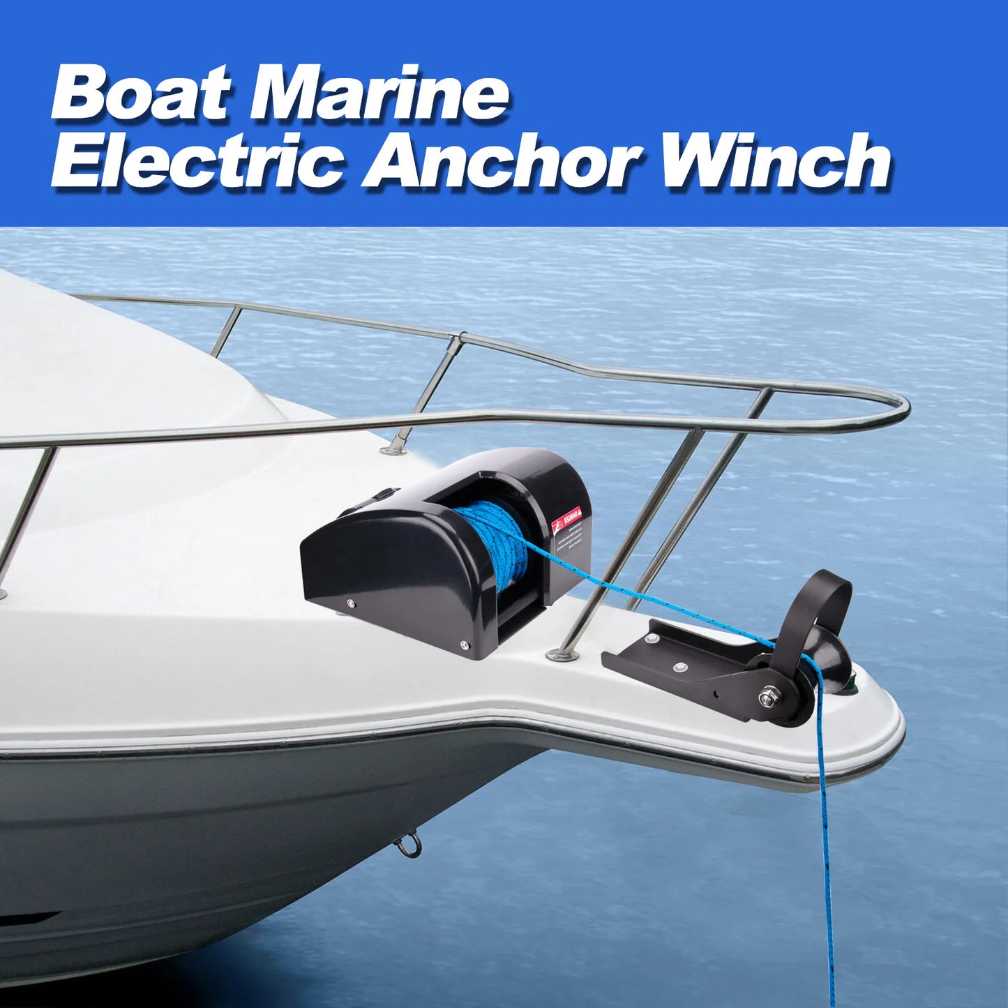 Electric Anchor Winch Saltwater Pontoon Boat Anchor Winch Wireless Remote Control Kit 25 LBS