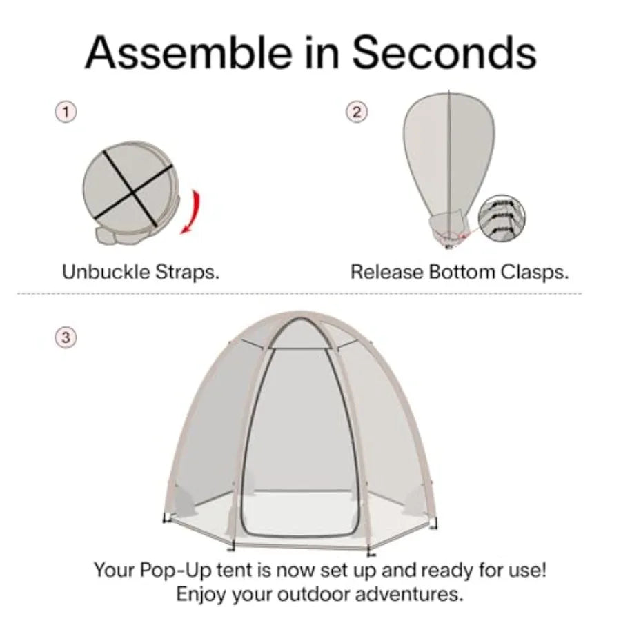 Pop Up Bubble TentLarge Oversize Igloo Screen House 4-6 Person Cold Protection Outdoor Igloo Winter Tent Snaps Fit 10'x10'x6.5'