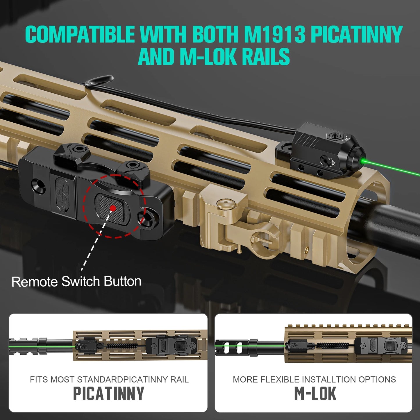 7004 charging mode, equipped with a green laser sight with mouse tail aiming assist function