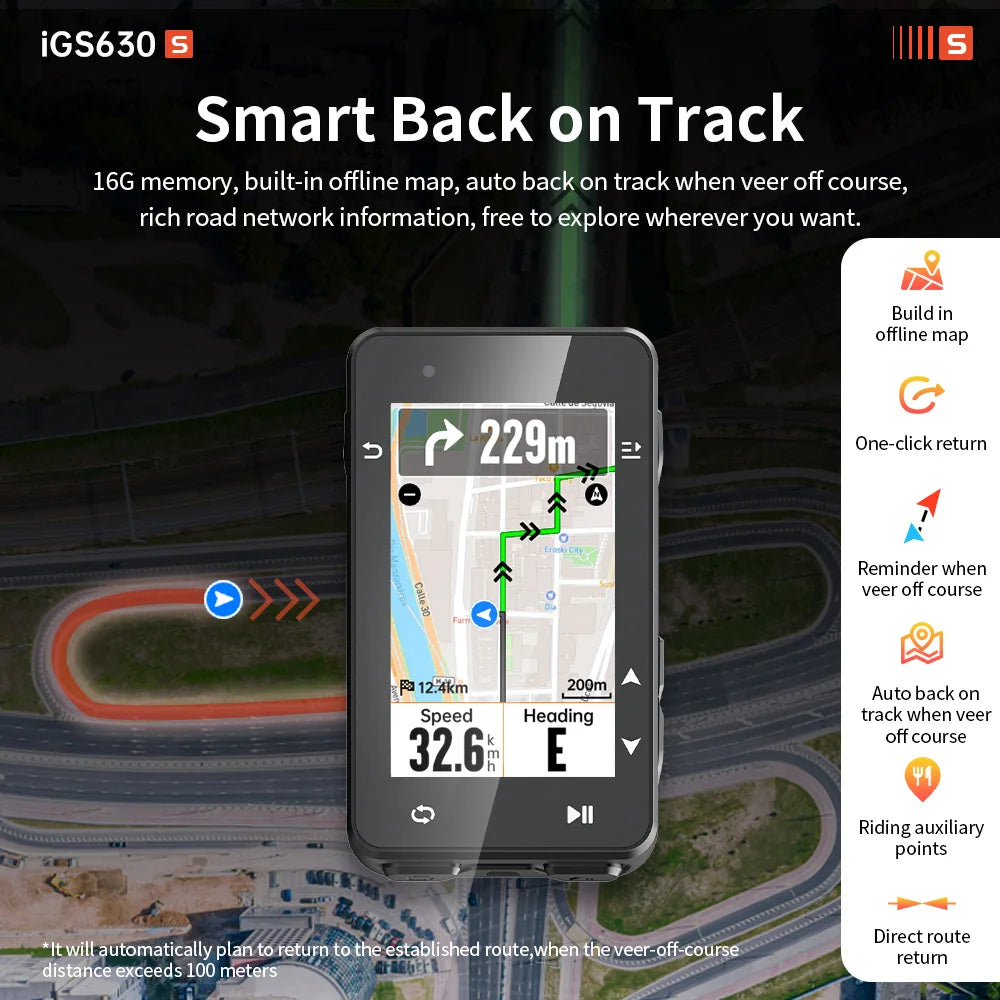 iGPSPORT iGS630S GPS Bike Computer Global Map Navigation Support Yaw planning Smart Climb Planning Indoor Bike Training